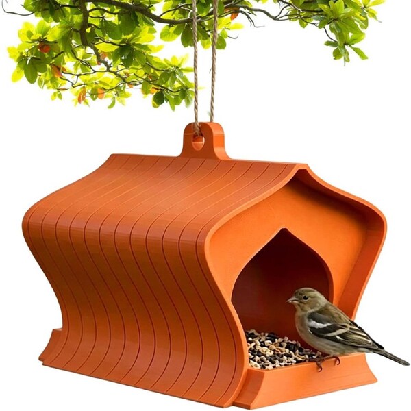 Velocity Hummingbird Feeder, 1 Piece, 10.5x10.8x14cm, Iron, Hanging, Tray for Parrots Finches Hummingbirds Orange
