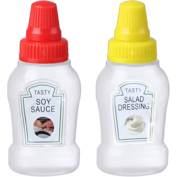Velocity Salad Condiment Container, Salad Squeeze Bottles, Lunch Sauce Bottles, Portable Spicy Sauce Bottles Multipurpose 2 Pack (Sauce + Salad)