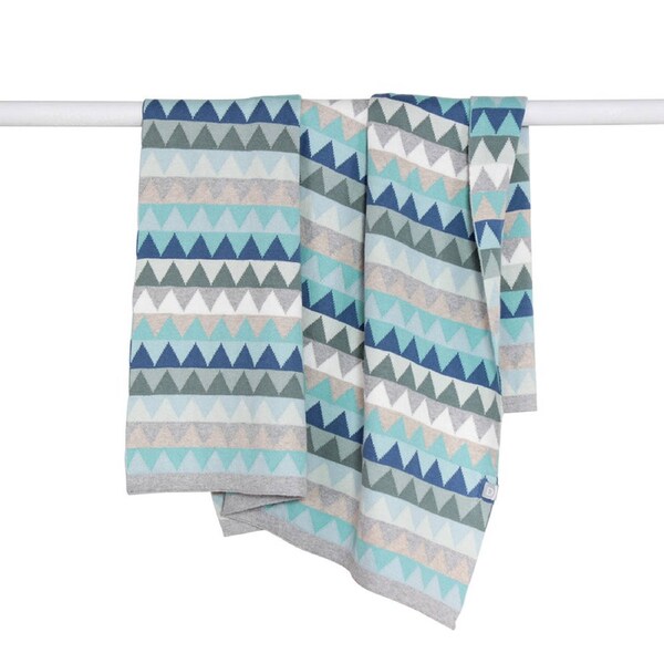 DLUX Baby Archie OEKO- TEX Cotton Baby Stroller Blanket Blue