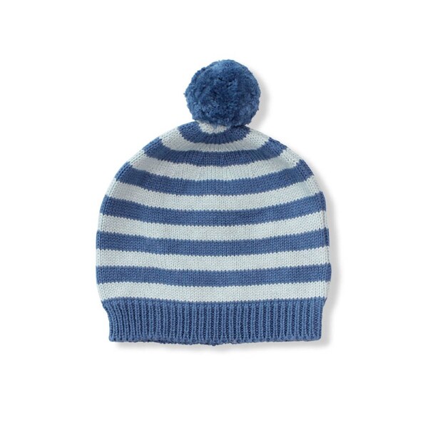 DLUX Baby Jamie OEKO-TEX Cotton Knit Beanie with Pompom Blue