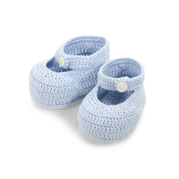 DLUX Baby Herbie Hand Crocheted Cotton Baby Bootees Blue