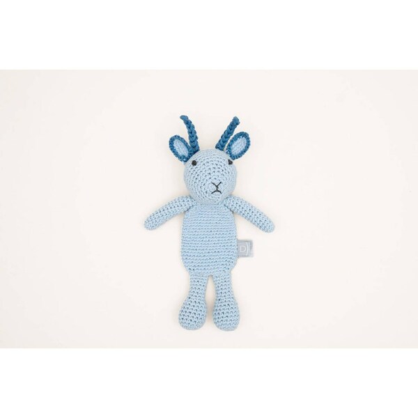 DLUX Baby Lullaby Hand-crocheted Gazelle Cotton Comforter Toy Blue