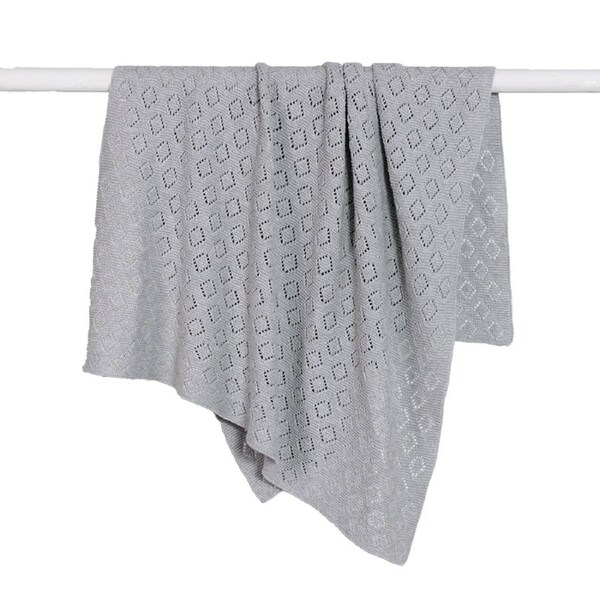 DLUX Baby Milo Pointelle OEKO- TEX Cotton Baby Stroller Blanket Grey