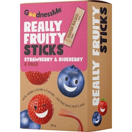Goodness Me Really Fruity Sticks Strawberry & Blueberry 8 pack – Woolworths