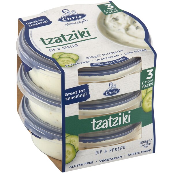 Chris' Homestyle Tzatziki Dip 100g x 3 pack
