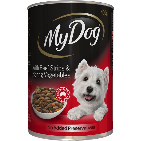 My Dog Beef Strips & Spring Vegetables Wet Dog Food Can 400g