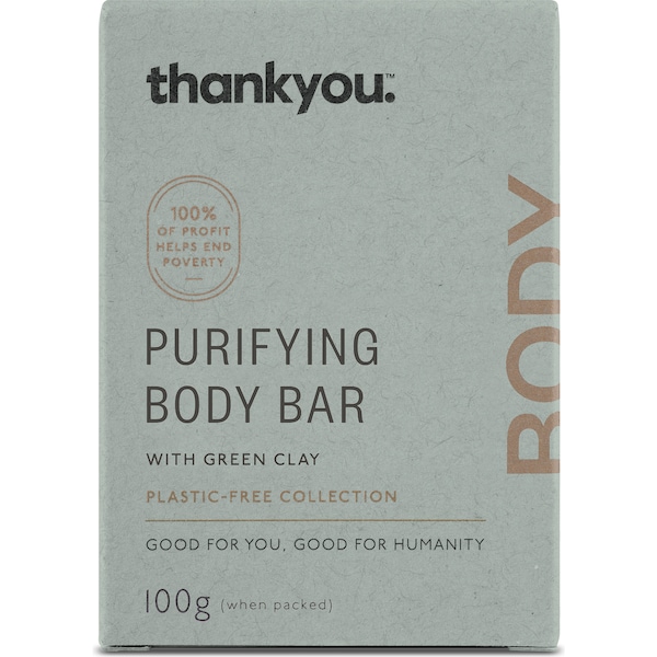 Thankyou. Purifying Body Bar With Green Clay 100g