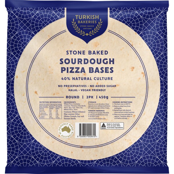Turkish Bakeries Sourdough Pizza Bases 2 pack