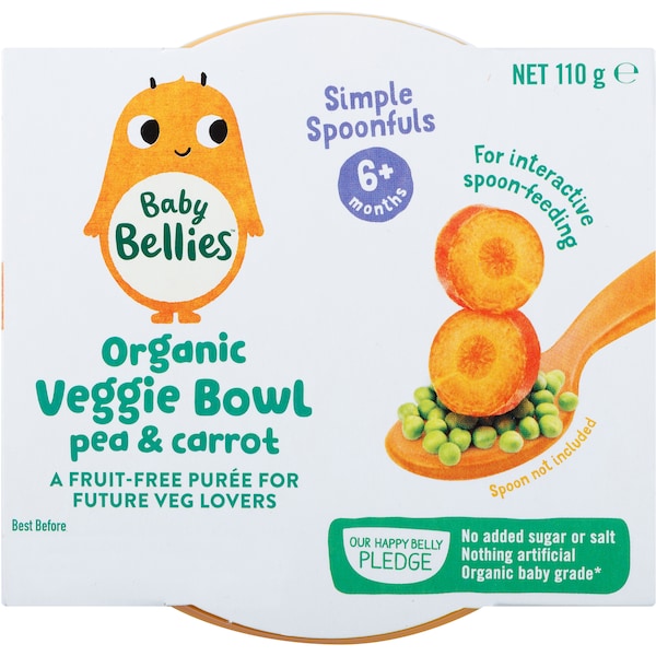 Baby Bellies Veggie Bowl Peas & Carrot 110g