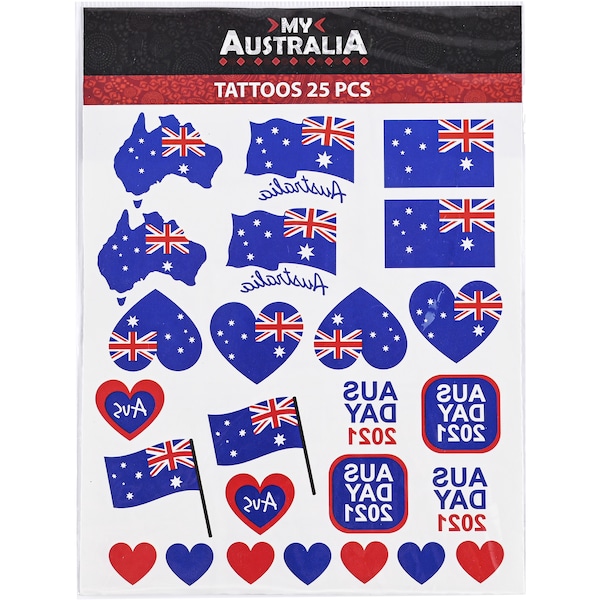 Australia Day Temporary Tattoos 25 Pack