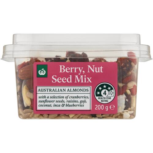 Woolworths Snack Pot Super Berry Nut and Seed Mix 200g bunch