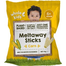 Whole Kids Organic Meltaway Sticks Corn 10g – Woolworths