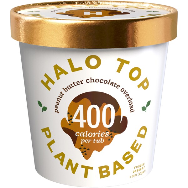 Halo Top Plant Based Peanut Butter Choc Overload Frozen Dessert 473mL