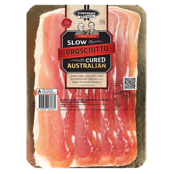 D'Orsogna Slow Prosciutto Cured 100g