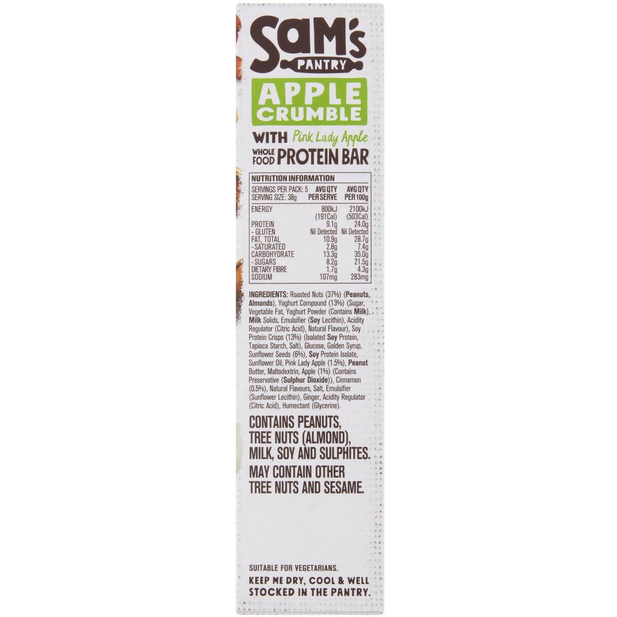 Sam's Pantry Apple Crumble Protein Bar 5 Pack bunch