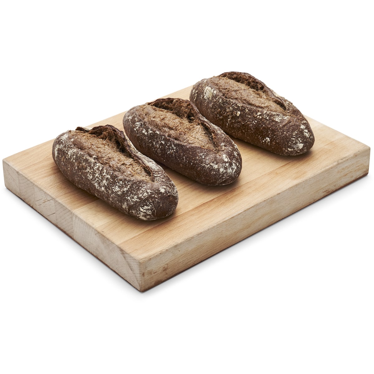 Woolworths Sourdough Rolls Dark Rye 3 Pack bunch