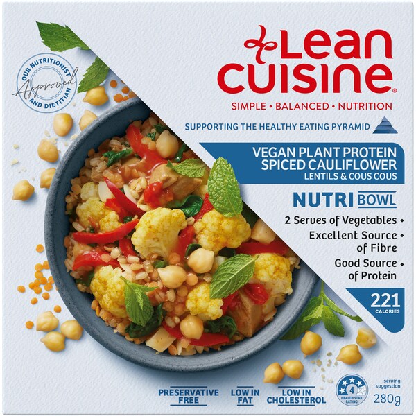 Lean Cuisine Vegan Plant Protein Spiced Cauliflower Nutri Frozen Meal 280g
