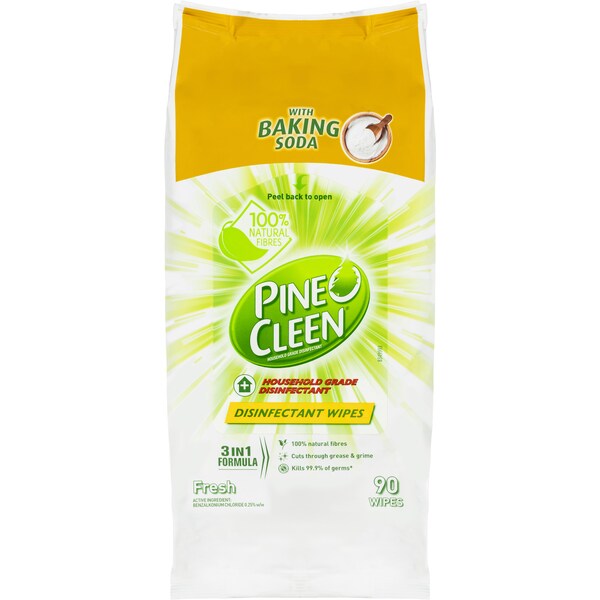 Pine O Cleen 3 In 1 Disinfectant Wipes With Baking Soda 90 Pack
