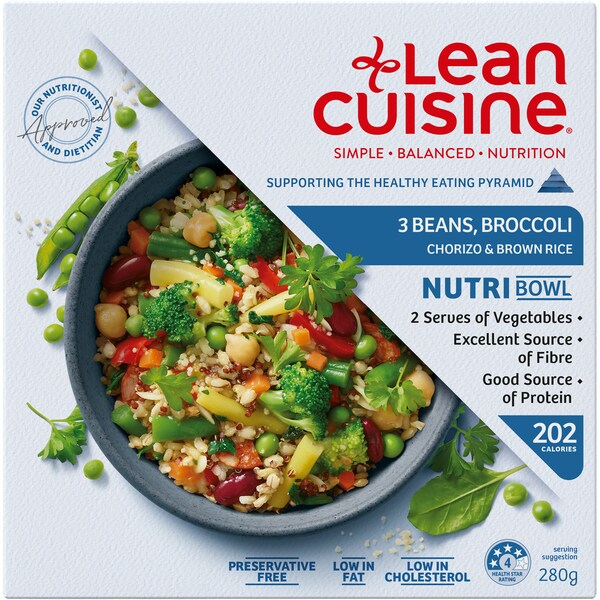 Lean Cuisine 3 Beans, Broccoli, Chorizo & Brown Rice Nutri Frozen Meal 280g