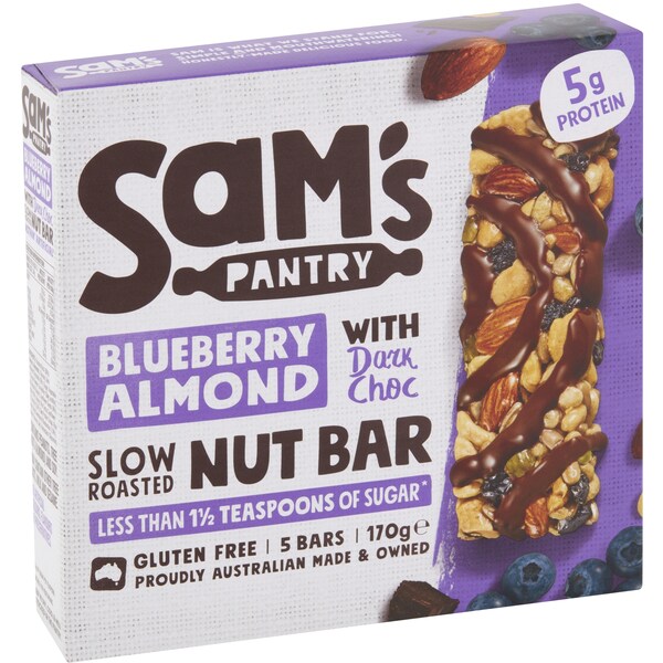 Sam's Pantry Blueberry Almond Nut Bar 5 Pack