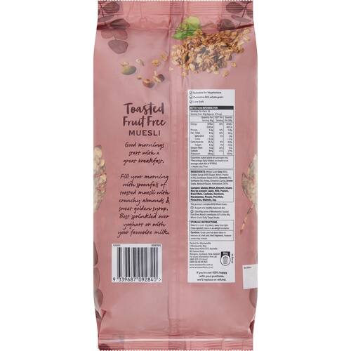 Woolworths Fruit Free Toasted Muesli 750g bunch