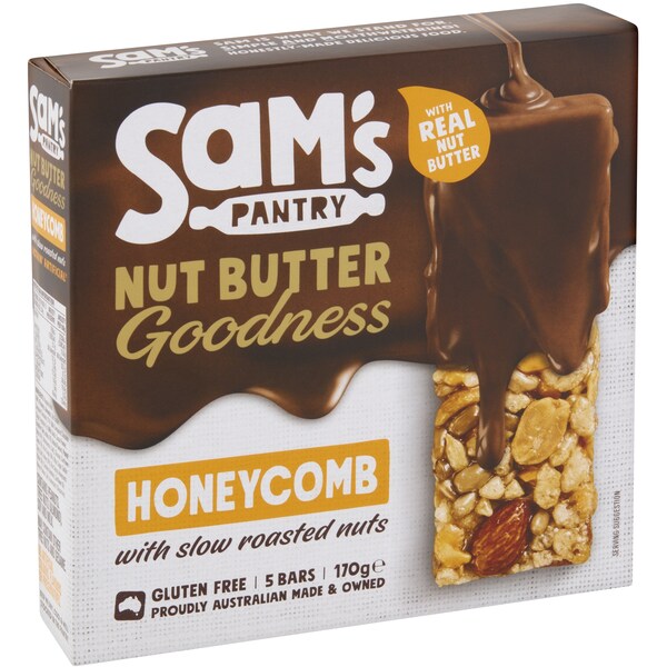 Sam's Pantry Indulgent Honeycomb Nut Butter Bar 5 pack
