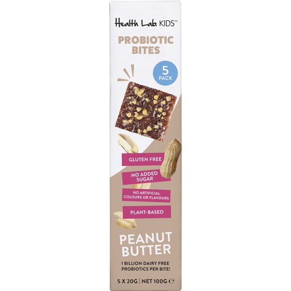 Health Lab Kids Probiotic Bites Peanut Butter 100g