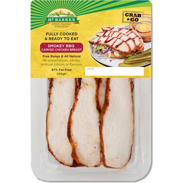 Mt Barker Smokey BBQ Carved Chicken Breast 250g