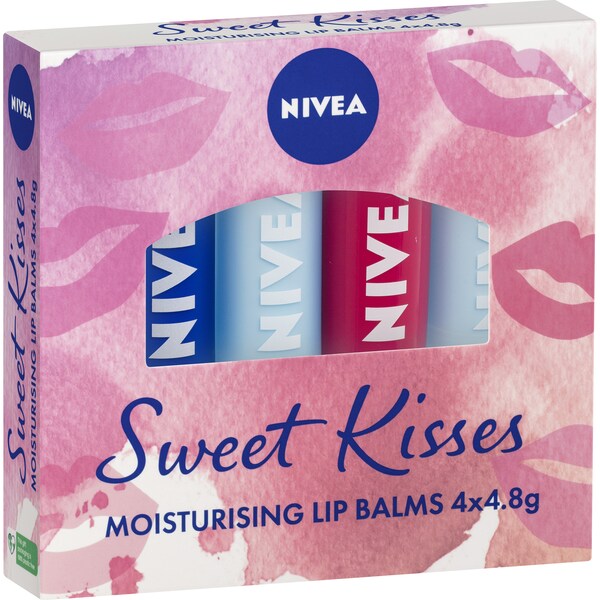Nivea Sweet Kisses Moisturising Lip Balms 4 Pack