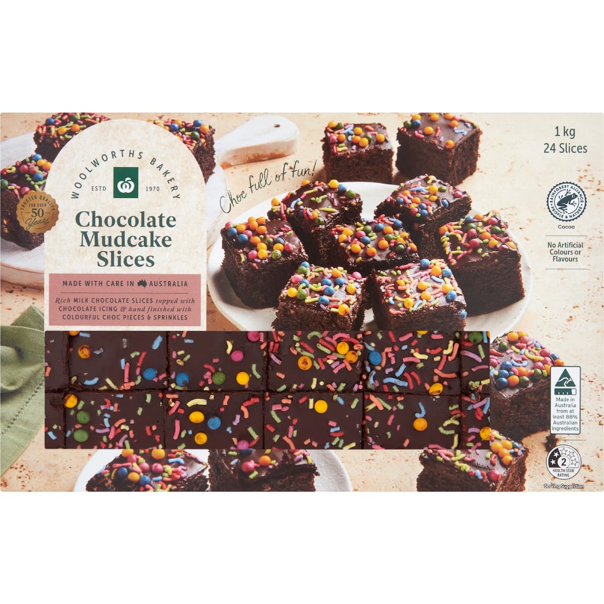 Woolworths Party Pack Mud Cake Slices 24 Pack bunch