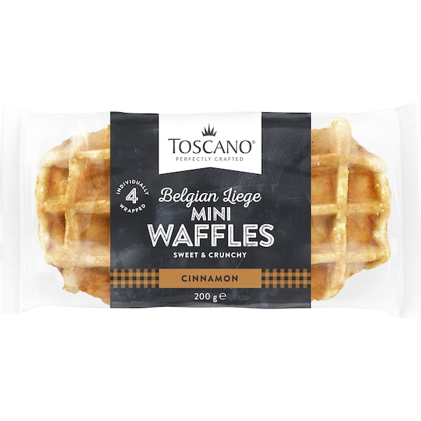 Toscano Mini Cinnamon Waffles 200g 4 pack