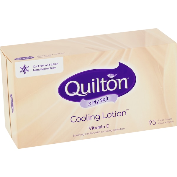 Quilton Cooling Lotion 3 Ply Facial Tissue 95 Pack
