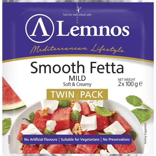 Lemnos Smooth Fetta Mild Twin Pack 100g x 2 pack