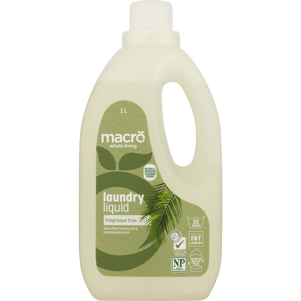 Macro Laundry Liquid Fragrance Free 1L