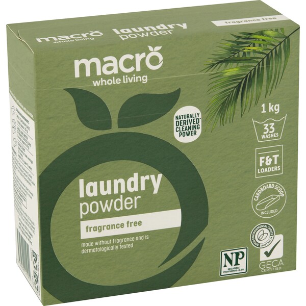 Macro Laundry Powder Fragrance Free 1kg
