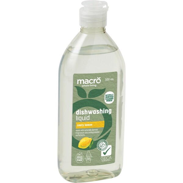 Macro Dishwashing Liquid Zesty Lemon 500ml