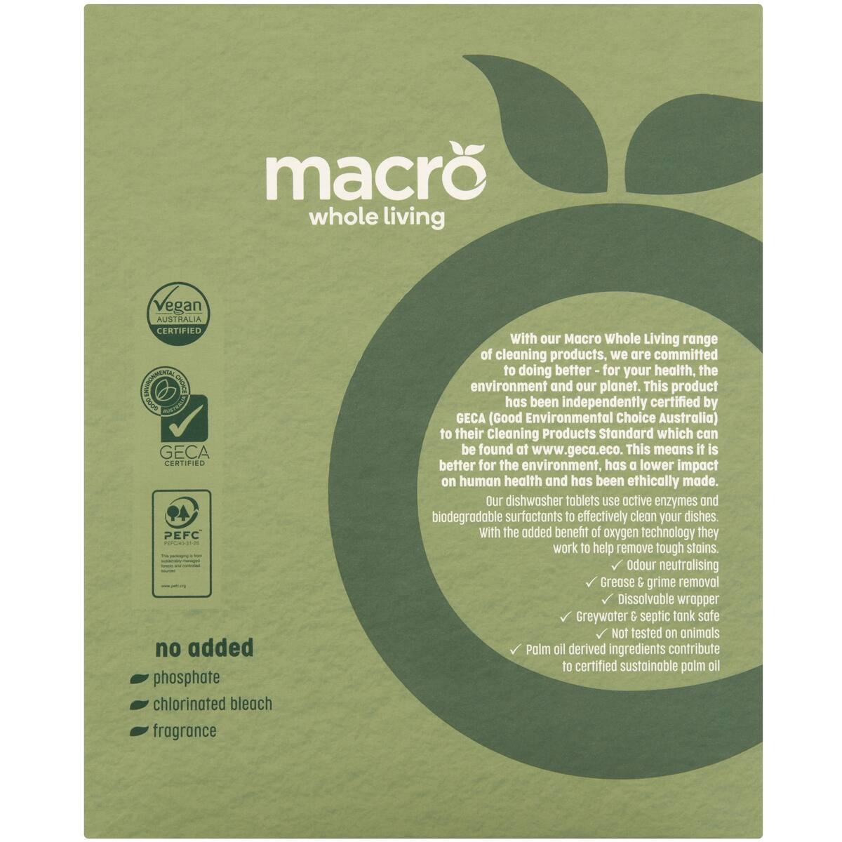 Macro Dishwasher Tablets Fragrance Free 50 Pack bunch