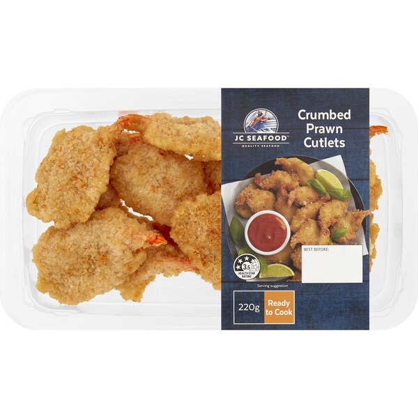 JC Seafood Crumbed Prawn Cutlets 220g