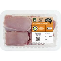 Woolworths RSPCA Approved Chicken Thigh Skinless Fillets Small 500g - 750g