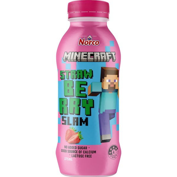 Norco Minecraft Flavoured Milk Strawberry 375mL