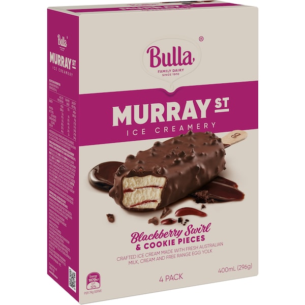 Bulla Murray Street Blackberry Swirl & Cookie Pieces 4 Pack