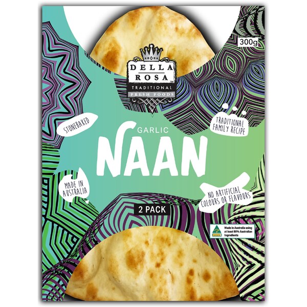 Della Rosa Garlic Naan 2 Pack