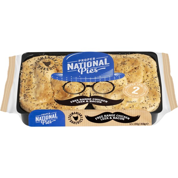 National Pies Chicken Leek & Bacon Pie 2 Pack