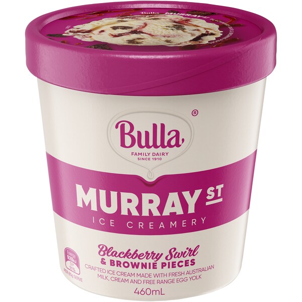 Bulla Murray Street Blackberry Swirl & Brownie Pieces 460ml