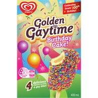 Golden Gaytime Streets Birthday Cake Ice Cream Sticks
