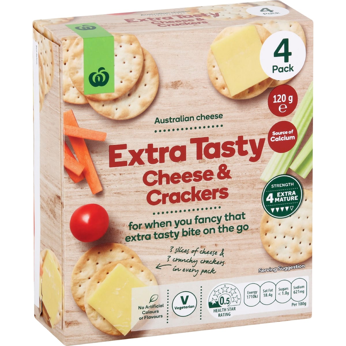 Woolworths Extra Tasty Cheese and Crackers 120g bunch
