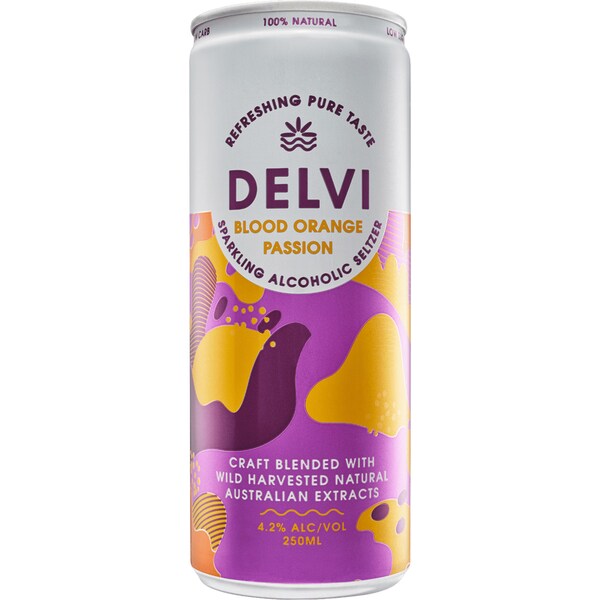 Delvi Blood Orange Passion Hard Seltzer Can 250ml
