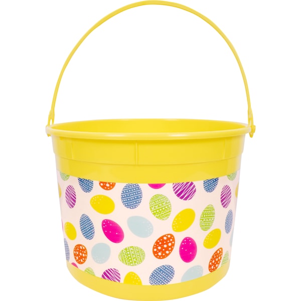 Easter Plastic Bucket Yellow Each
