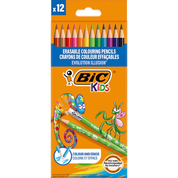 BIC Kids Erasable Colouring Pencils 12 pack