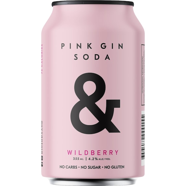 & Pink Gin Soda Can 355ml